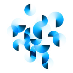 Wall Mural - Geometric Bright Blue Angle Gradient Circles Isolated on White Square Background. EPS 10 Vector.
