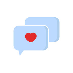 Poster - Valentines day love message icon on white background for graphic and web design, Modern simple vector sign. Internet concept. Trendy symbol for website design web button or mobile