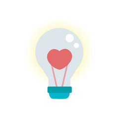 Poster - Valentines day bulb icon on white background for graphic and web design, Modern simple vector sign. Internet concept. Trendy symbol for website design web button or mobile