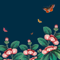 Wall Mural - Chinese painting featuring flowers and butterflies wallpaper