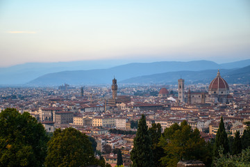 Wall Mural - Coucher de soleil sur Florence