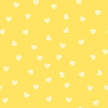 Seamless Yellow Heart Pattern Vector