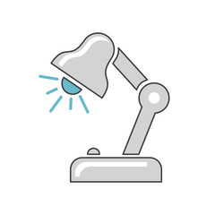 Poster - Table lamp icon grey and blue on white background for graphic and web design, Modern simple vector sign. Internet concept. Trendy symbol for website design web button or mobile app