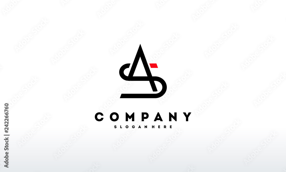 SA AS Logo designs, SA AS initial logo template - obrazy, fototapety, plakaty 