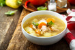 Homemade fish soup with vegetables