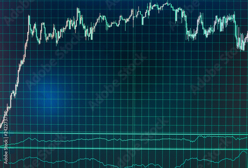 Financial graph on a computer monitor screen. Live stock ...