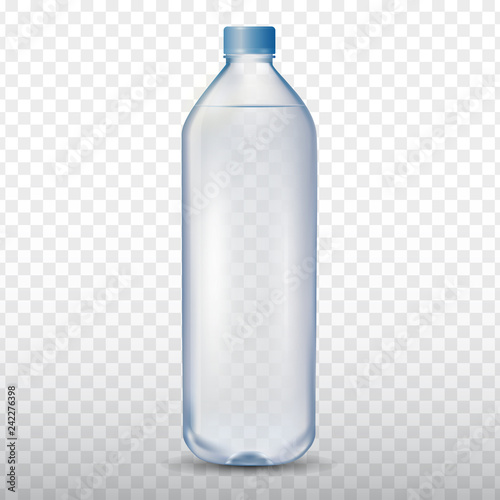 Fotomural Mineral drinking water bottle on transparent background, vector illustration 3d