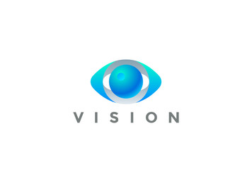 Poster - eye logo vision 3d design vector. security optic lens icon