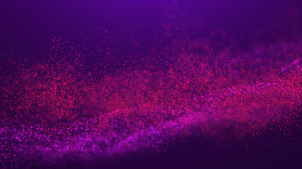 Poster - Wave Glow. Wave of particles. Wave 3d. 3d rendering. Futuristic dots background with a dynamic wave. Abstract Big Data Visualization.