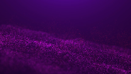 Poster - Wave Glow. Wave of particles. Wave 3d. 3d rendering. Futuristic dots background with a dynamic wave. Abstract Big Data Visualization.