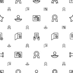 Poster - certificate icons pattern seamless white background