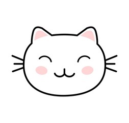 Canvas Print - Kawaii style cute cat vector