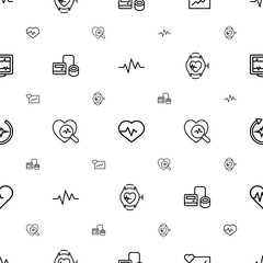 Poster - pulse icons pattern seamless white background