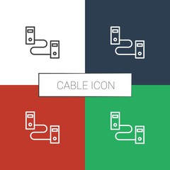 Wall Mural - cable icon white background