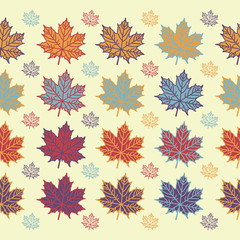 Wall Mural - Maple leaves seamless  pattern