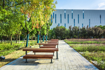 Poster - exterior of a modern small office building