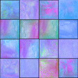 Fototapeta  - Abstract geometric seamless pattern with squares. Colorful watercolour artwork.