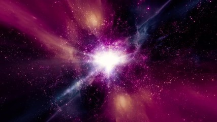 Wall Mural - Traveling through star fields in space as a supernova bursts light (Loop).