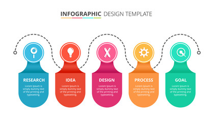 Wall Mural - Process infographic template design with 4 steps - Vector Illustration 