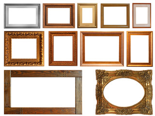 Vintage frames, pictures isolated.