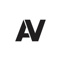 simple letter av geometric logo vector