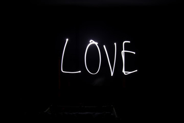 Wall Mural - Light Painting, Love, long exposure