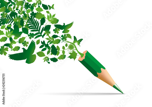 Photographie Concept de la protection de l’environnement avec des symboles de la nature qui s