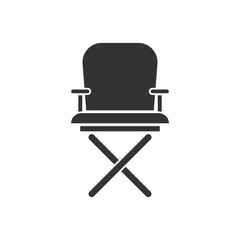 Director chair icon flat