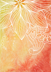 Wall Mural - the watercolor background with drawn flowers and plants for decoration. frame for text. greeting car