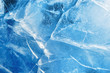 Leinwandbild Motiv Abstract ice background. Blue background with cracks on the ice surface