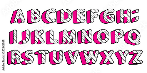 Cute Black Polka Dots 3d English Alphabet Letters Set Vector Lol Girly Doll Surprise Style Happy Cute Black Polka Dots 3d English Alphabet Letters Set Vector Lol Girly Doll Surprise Style Happy