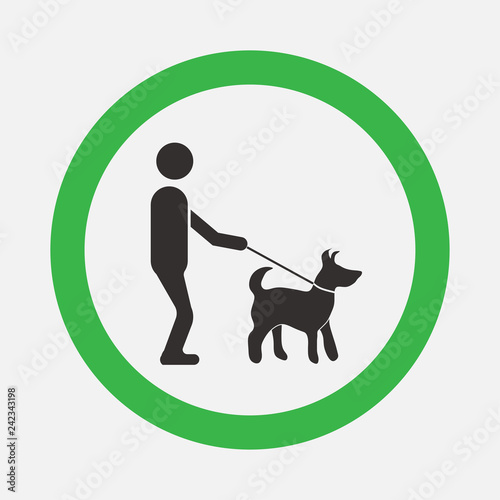 Fotografía dog friendly signs, walks with dogs, man helper