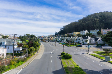 Wall Mural - Street and houses in the residential area of San Francisco, California