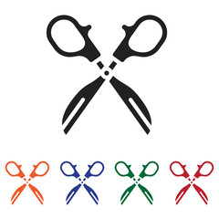 Fototapete - Filled Scissors icon vector isolated on white background. Modern symbol in trendy flat style for mobile app and web design.