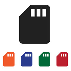 Fototapete - Filled SD card icon vector isolated on white background. Modern symbol in trendy flat style for mobile app and web design.