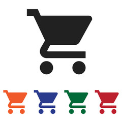 Fototapete - Filled Shopping cart icon vector isolated on white background. Modern symbol in trendy flat style for mobile app and web design.