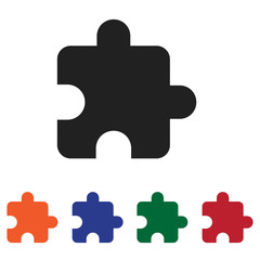 Fototapete - Filled Puzzle piece icon vector isolated on white background. Modern symbol in trendy flat style for mobile app and web design.