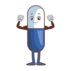 Sticker - pill character cartoon