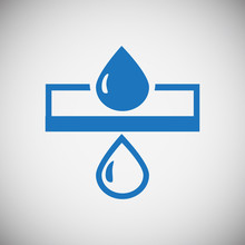 Water Icon Blue Set On Black Background For Graphic And Web Design, Modern Simple Vector Sign. Internet Concept. Trendy Symbol For Website Design Web Button Or Mobile App