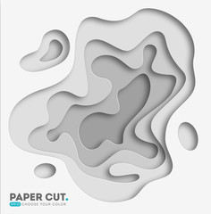 Poster - 3D abstract background with white paper cut shapes. Choose your color. Vector design layout for business presentations, flyers, posters.Illustration