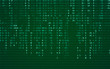 © Vitaliy - Digital binary data and streaming binary code background. Matrix background with digits 1.0. Vector illustration