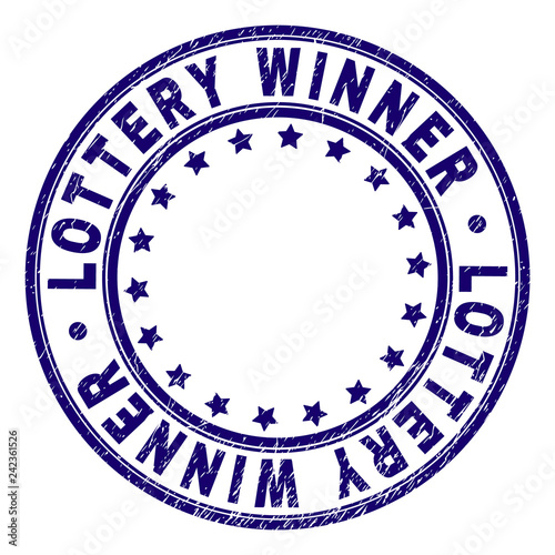 фотография LOTTERY WINNER stamp seal watermark with grunge texture