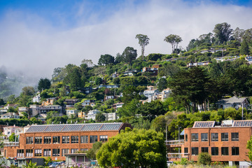 Wall Mural - Houses on the hills of Sausalito, north San Francisco bay, California