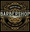© Roverto - Barbershop logo with  vintage ornaments