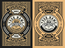 Vintage Coffee Label. Vector Layered