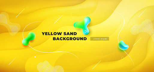 Liquid yellow color background design. Fluid yellow gradient shapes composition. Futuristic design posters. Eps10 vector.