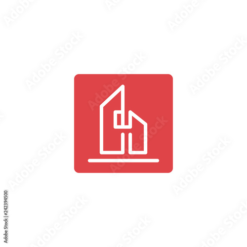 Fotografie, Obraz letter h architect, home, construction creative logo template