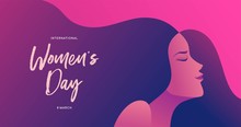 8 March International Women's Day Vector Illustration Concept, Woman Head Illustration From Side View Happy Women's Day, Can Use For, Landing Page, Template, Ui, Web, Mobile App, Poster, Banner, Flyer