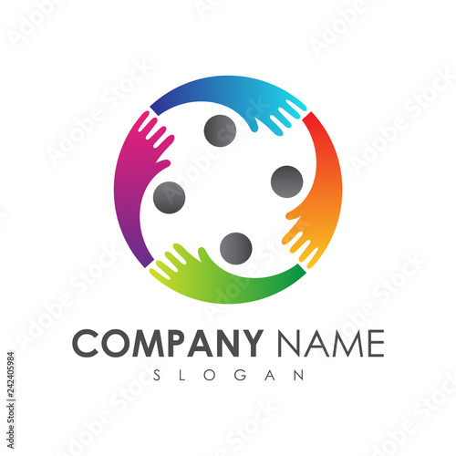 People Care Logo Hand Care Symbol Charity Logo Template Abstract