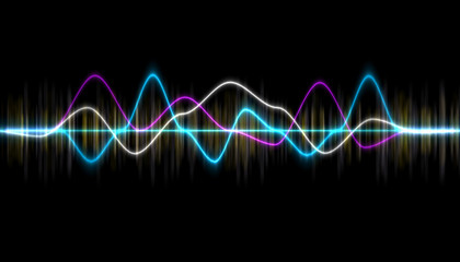 Aufkleber - frequency audio music equalizer digital .digital music player waveform, hud for sound technology or tune bar, recorder signal. Song studio or music sound theme